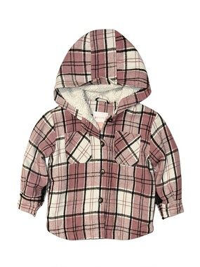 OPTIMA Girl's Pink Plaid Flannel Shacket Size 3A